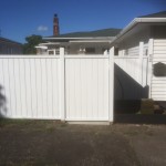 Wooden pedestrian gate (front)